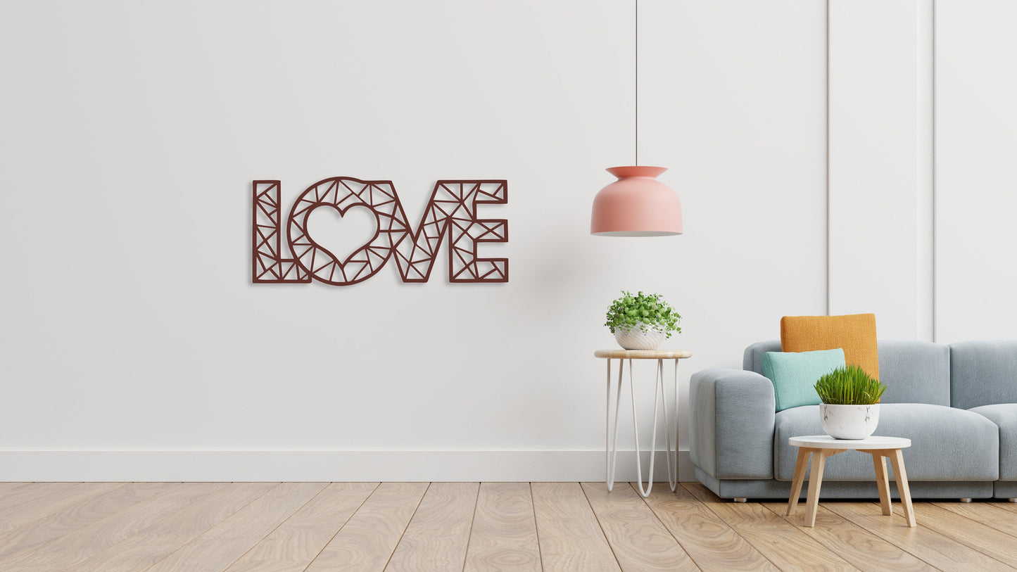 Geometric Love Metal Wall Decor