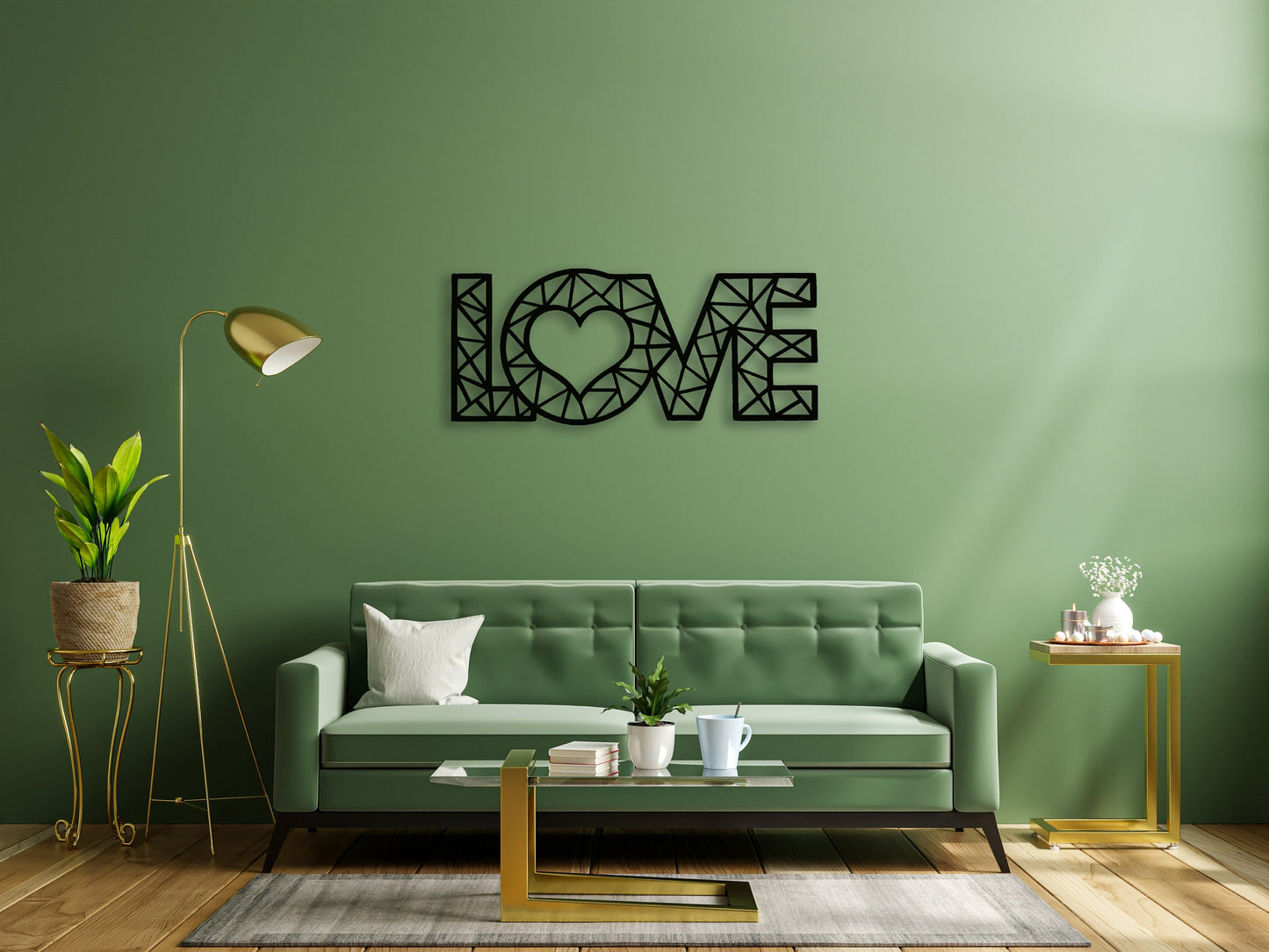 Geometric Love Metal Wall Decor