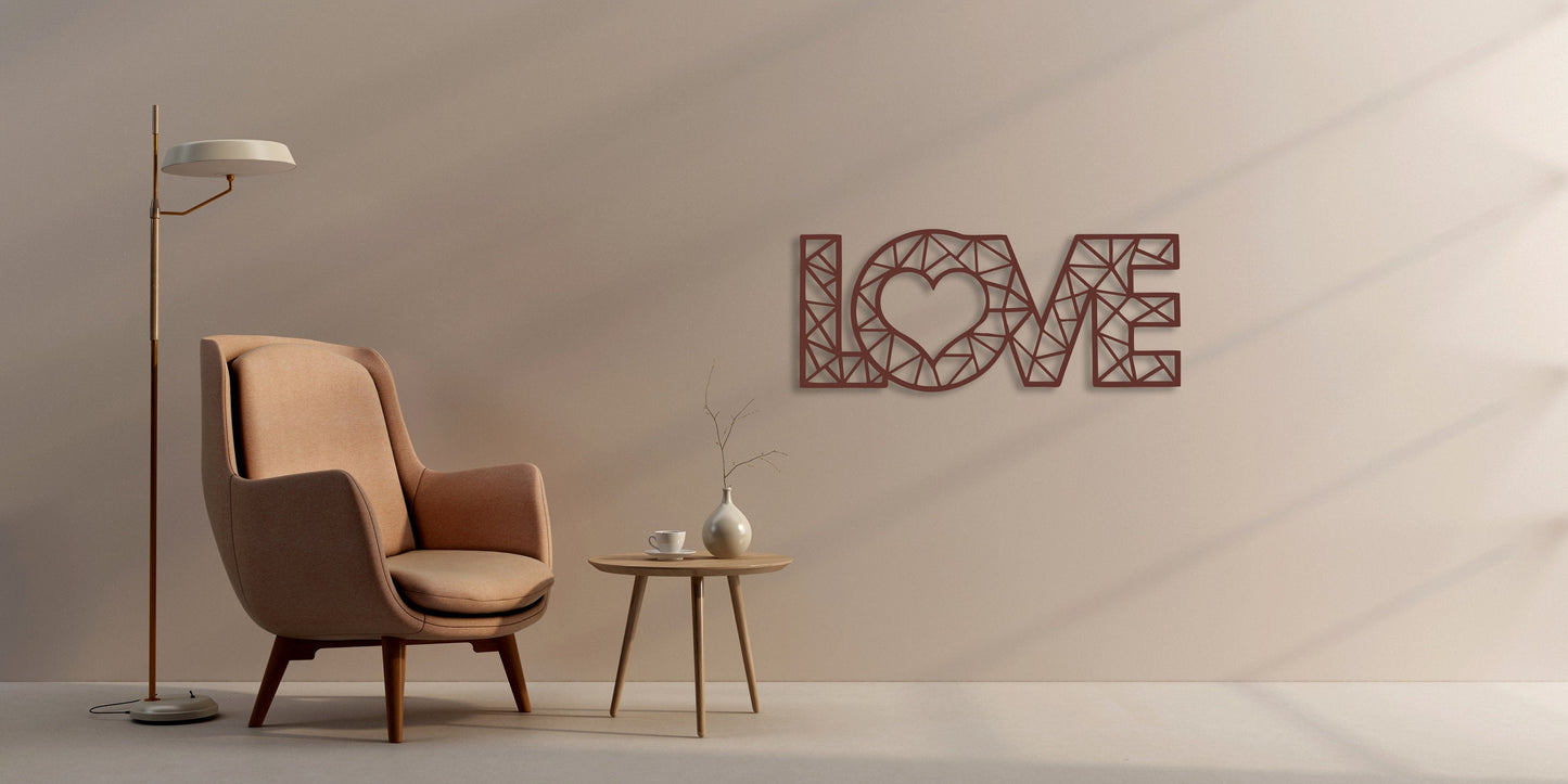 Geometric Love Metal Wall Decor