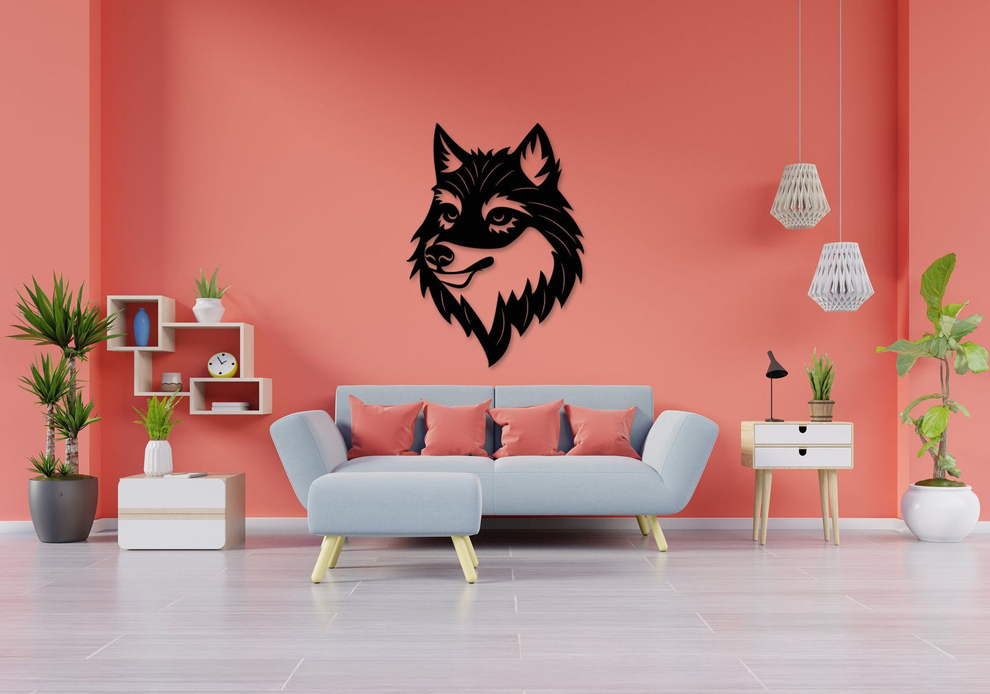 Fox Head Metal Wall Decor Hangings