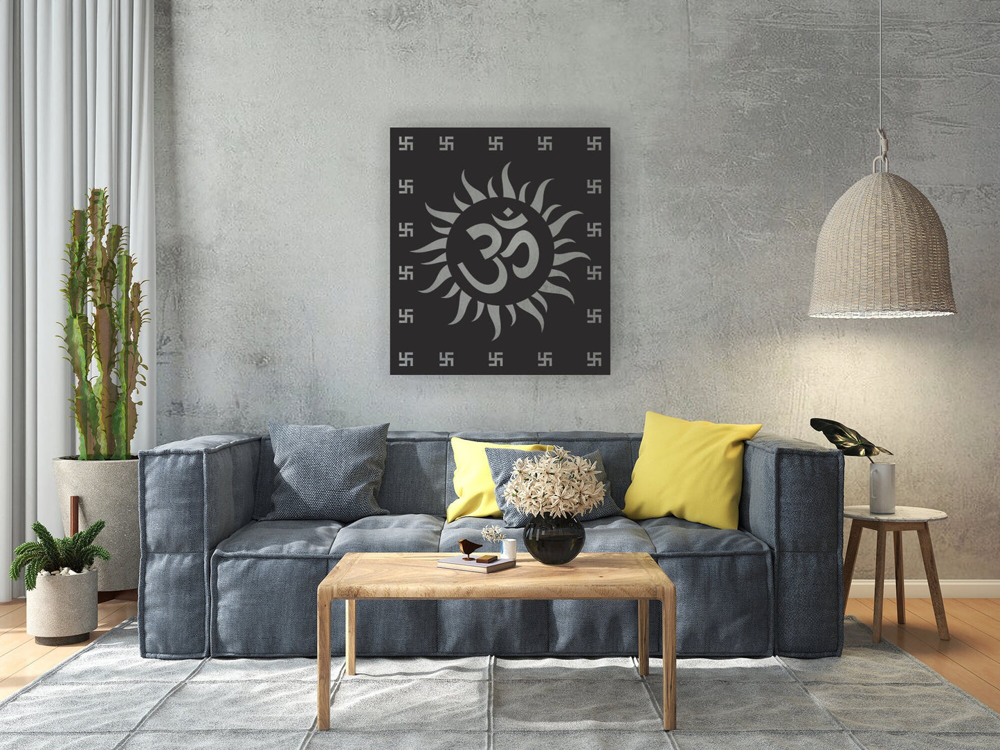 Om Sign Wall Art Decor Hanging