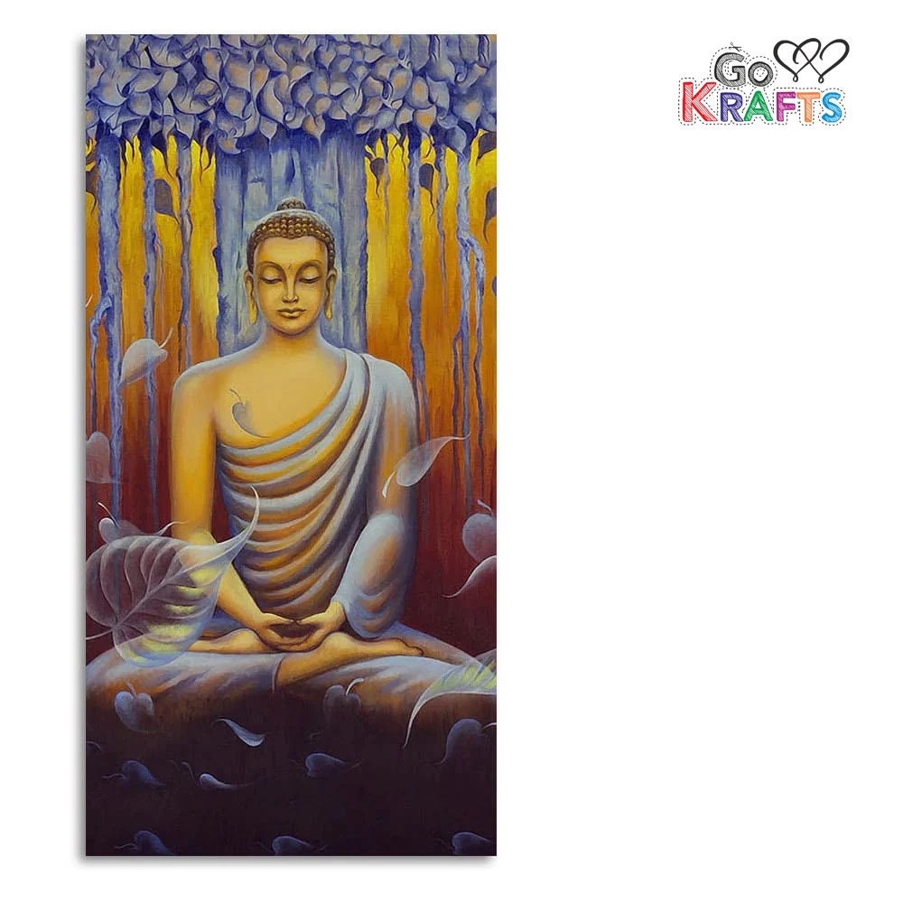 Meditating Buddha Matt Textured Canvas Wall Painting