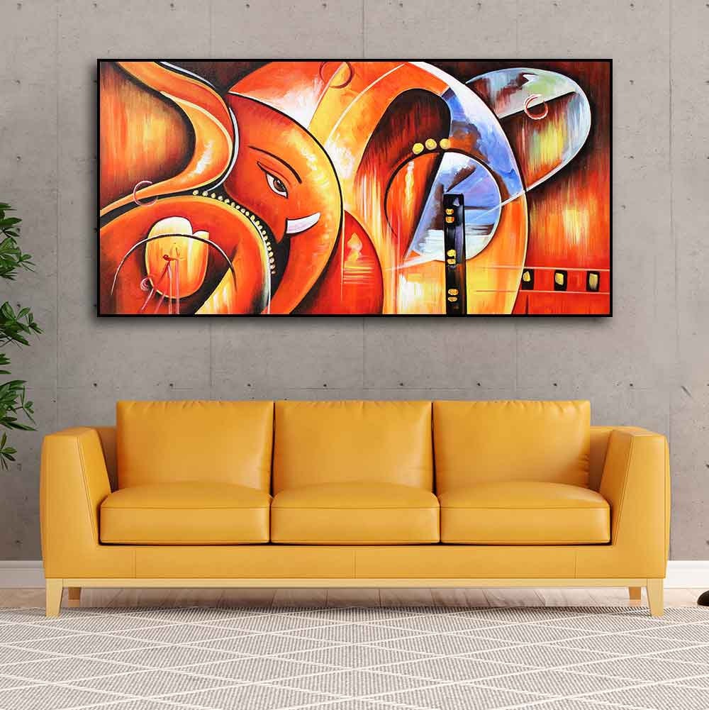 Lord Ganesha Modern Art Premium Wall Art Painting