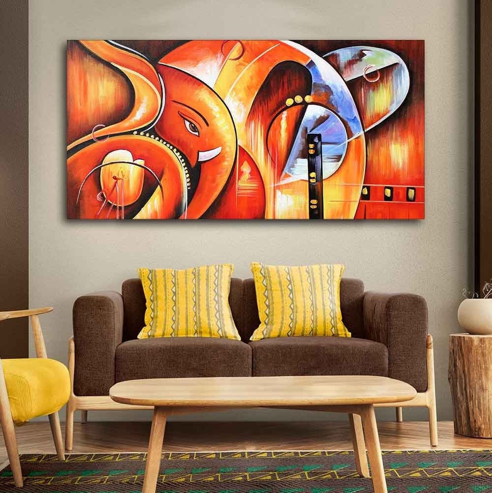 Lord Ganesha Modern Art Premium Wall Art Painting