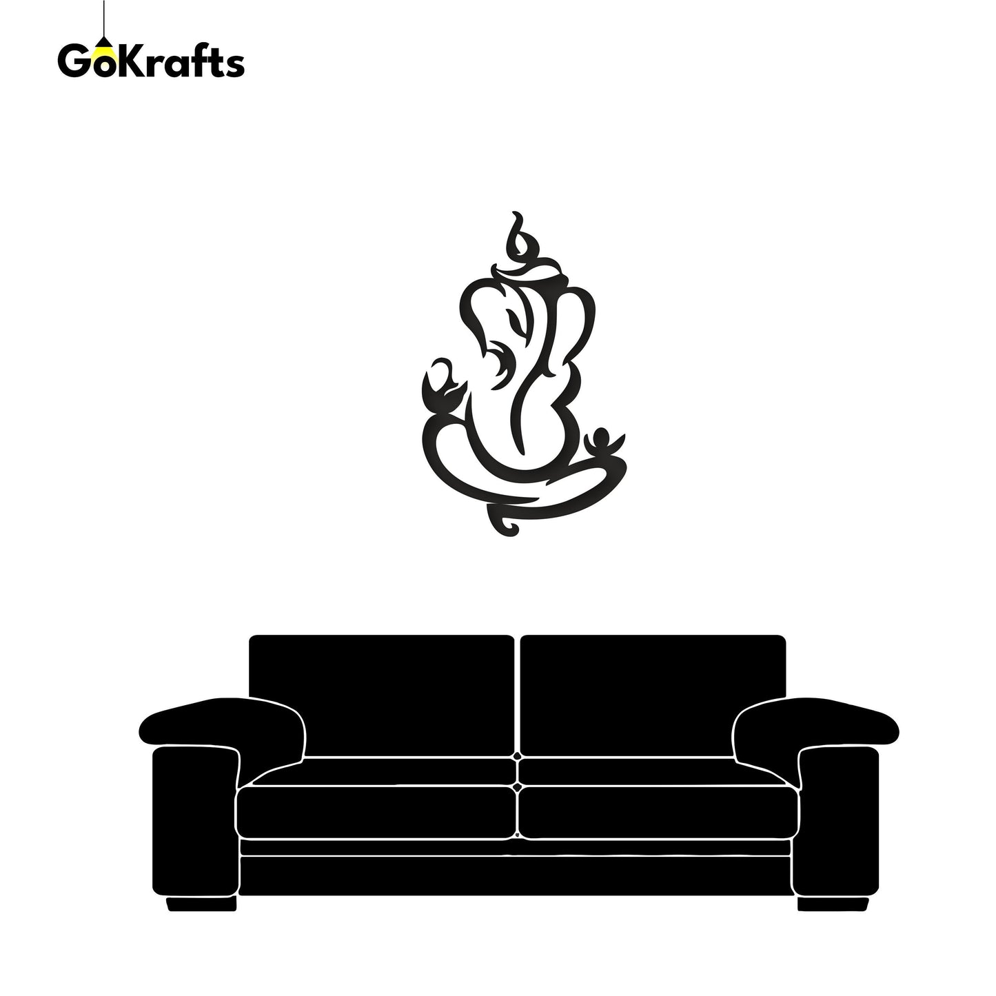 Abstract Ganesha Metal Statue Wall Decor