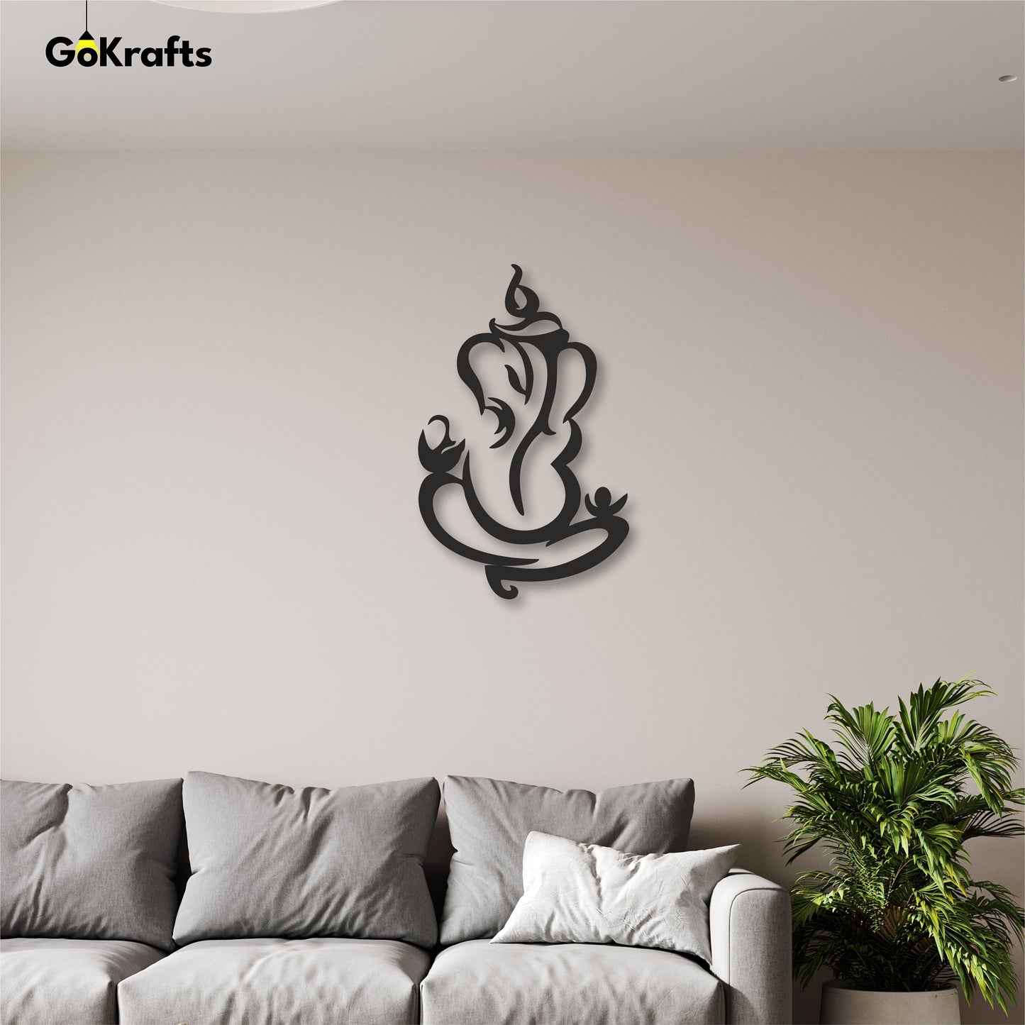 Abstract Ganesha Metal Statue Wall Decor