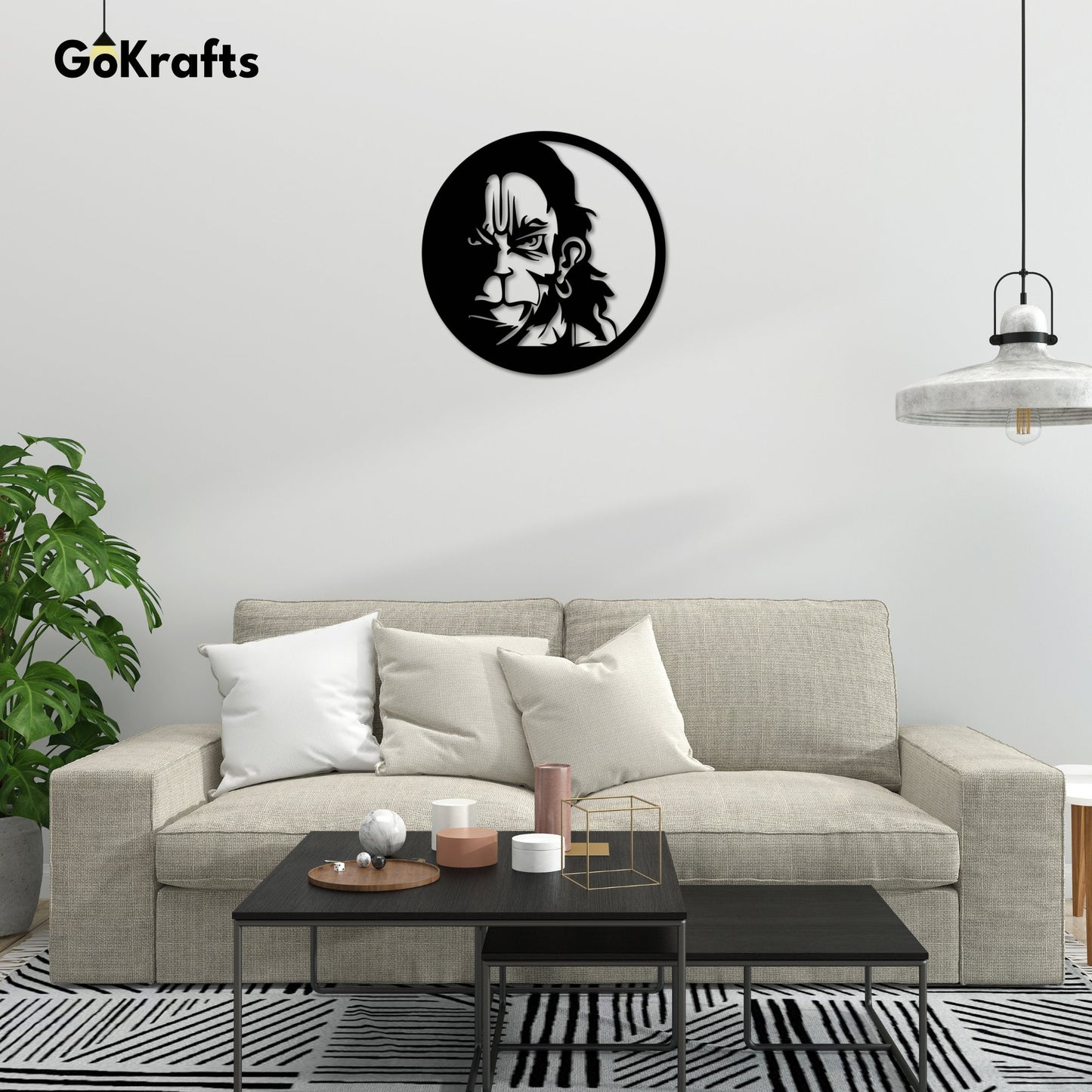 Lord Hanuman Metal Wall Decor