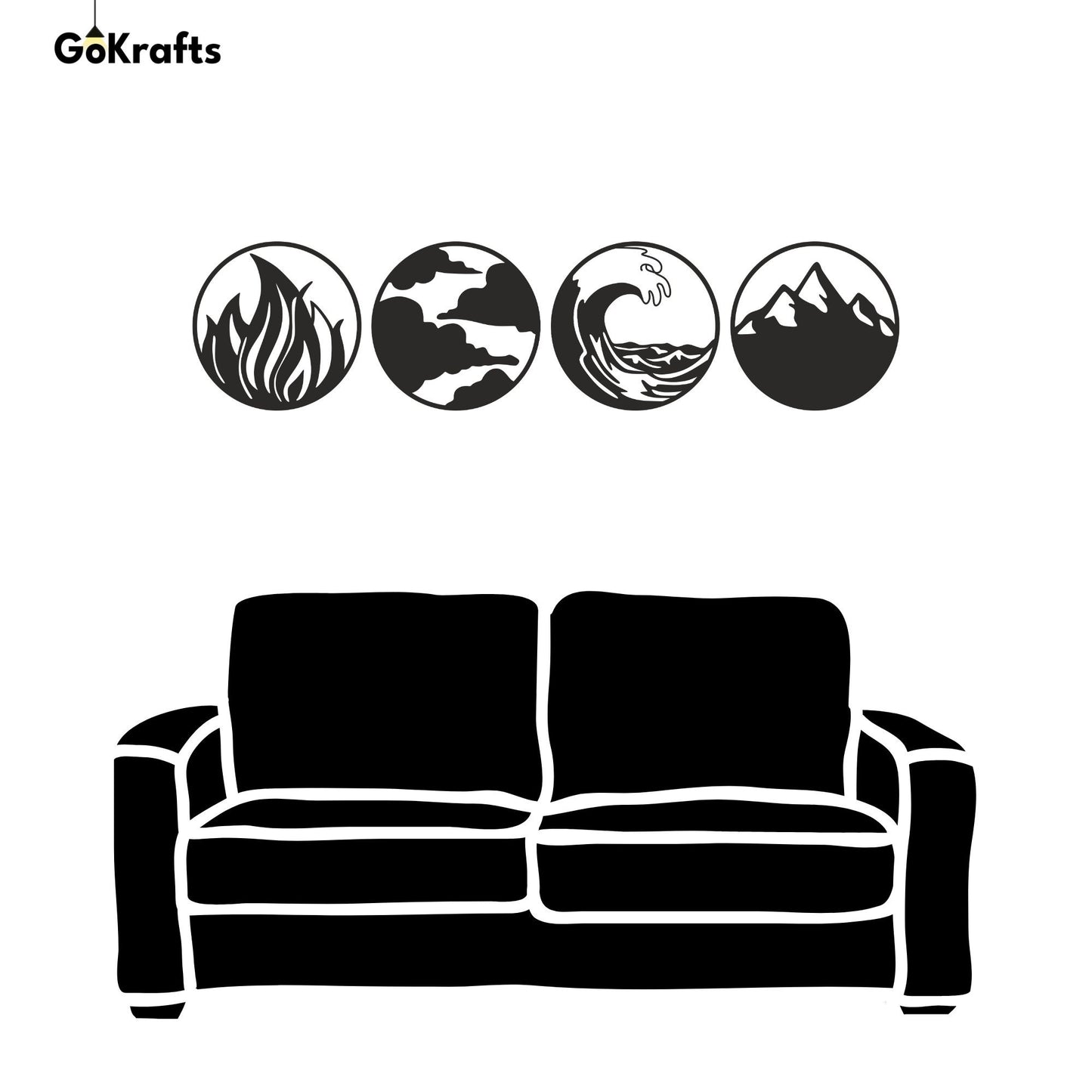 Four Elements Metal Wall Art Hanging