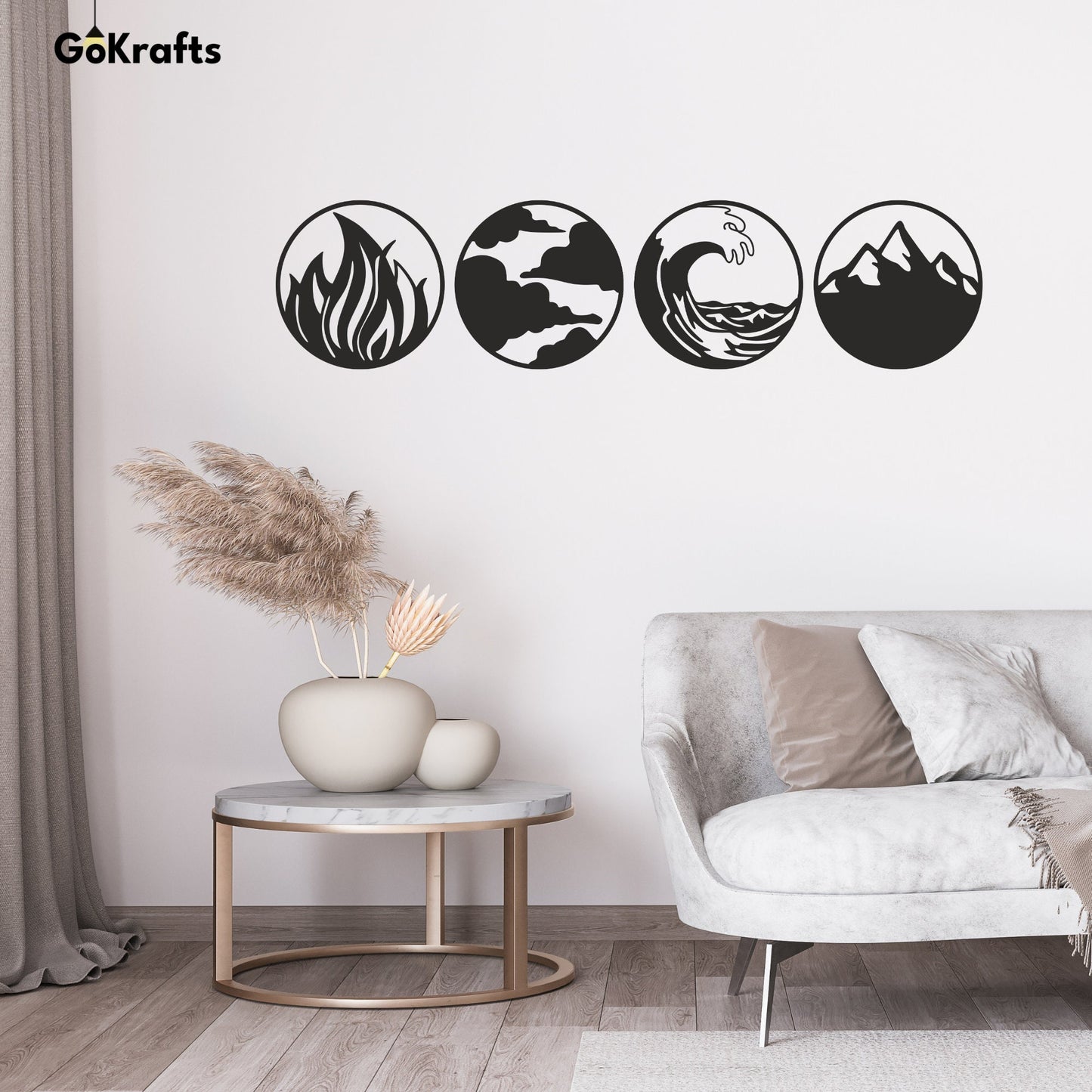 Four Elements Metal Wall Art Hanging