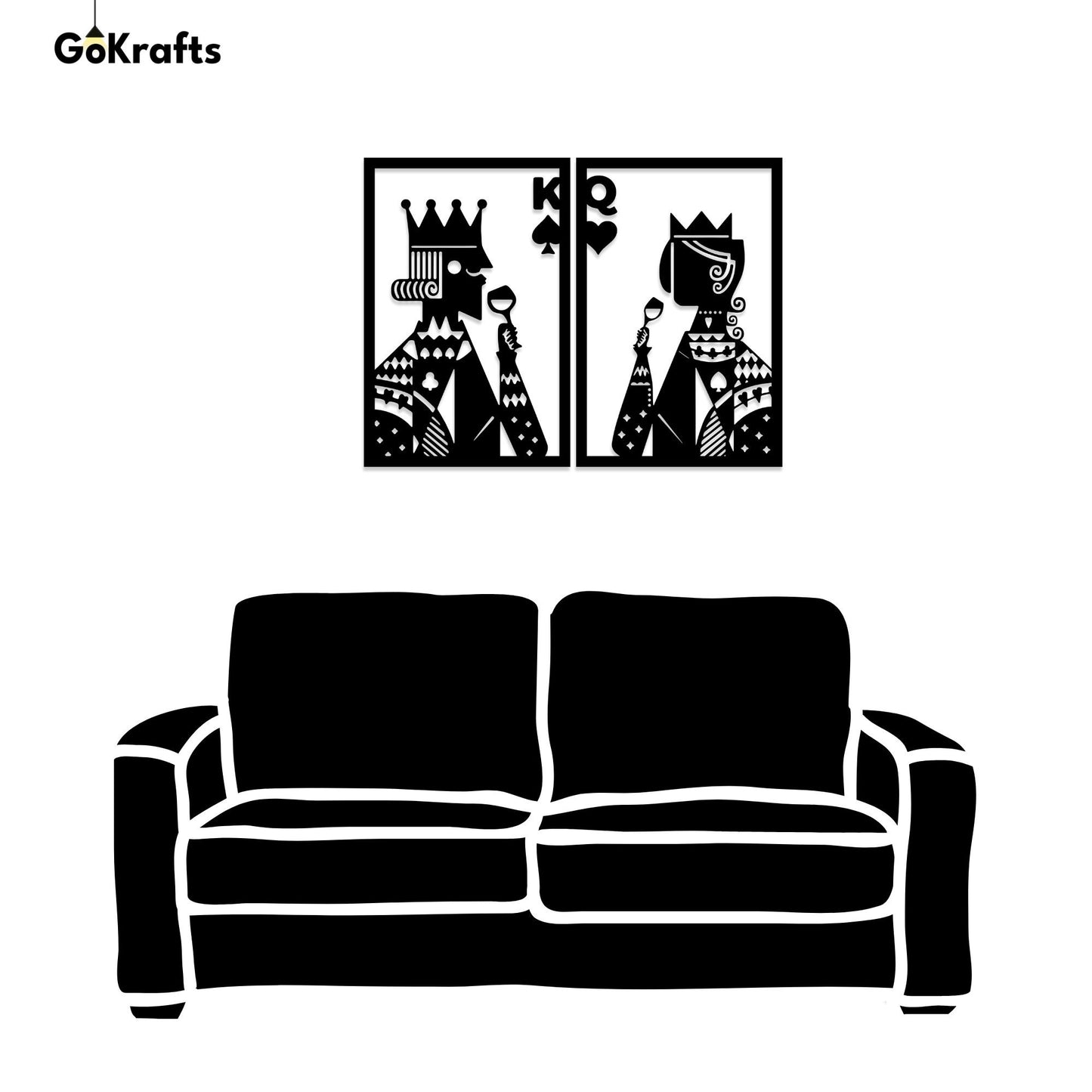 King , Queen & Jack Metal Wall Art Hanging
