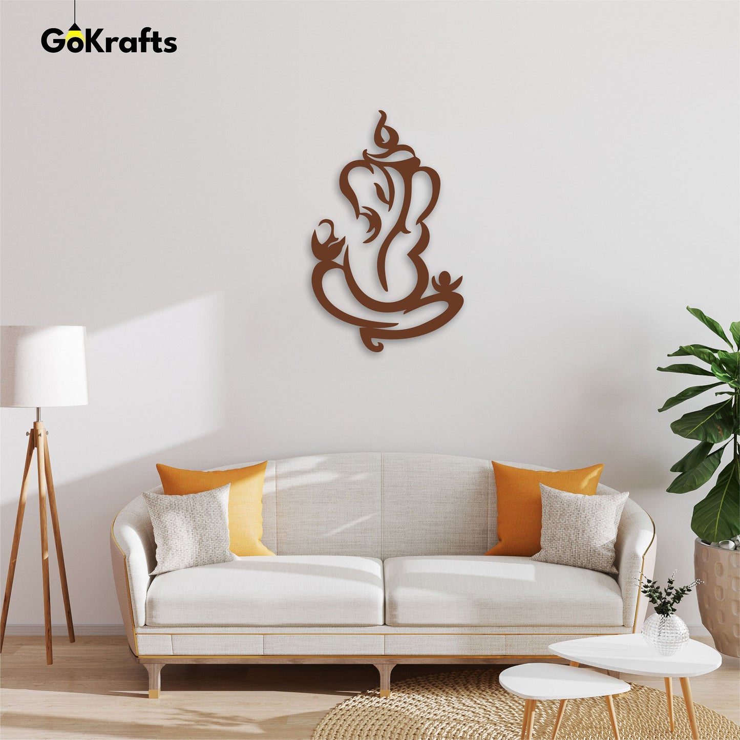 Abstract Ganesha Metal Statue Wall Decor