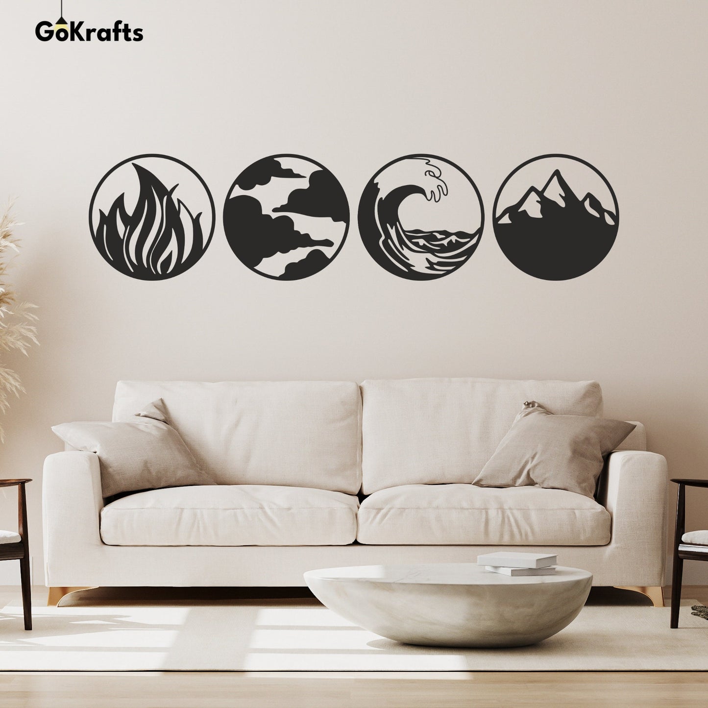 Four Elements Metal Wall Art Hanging