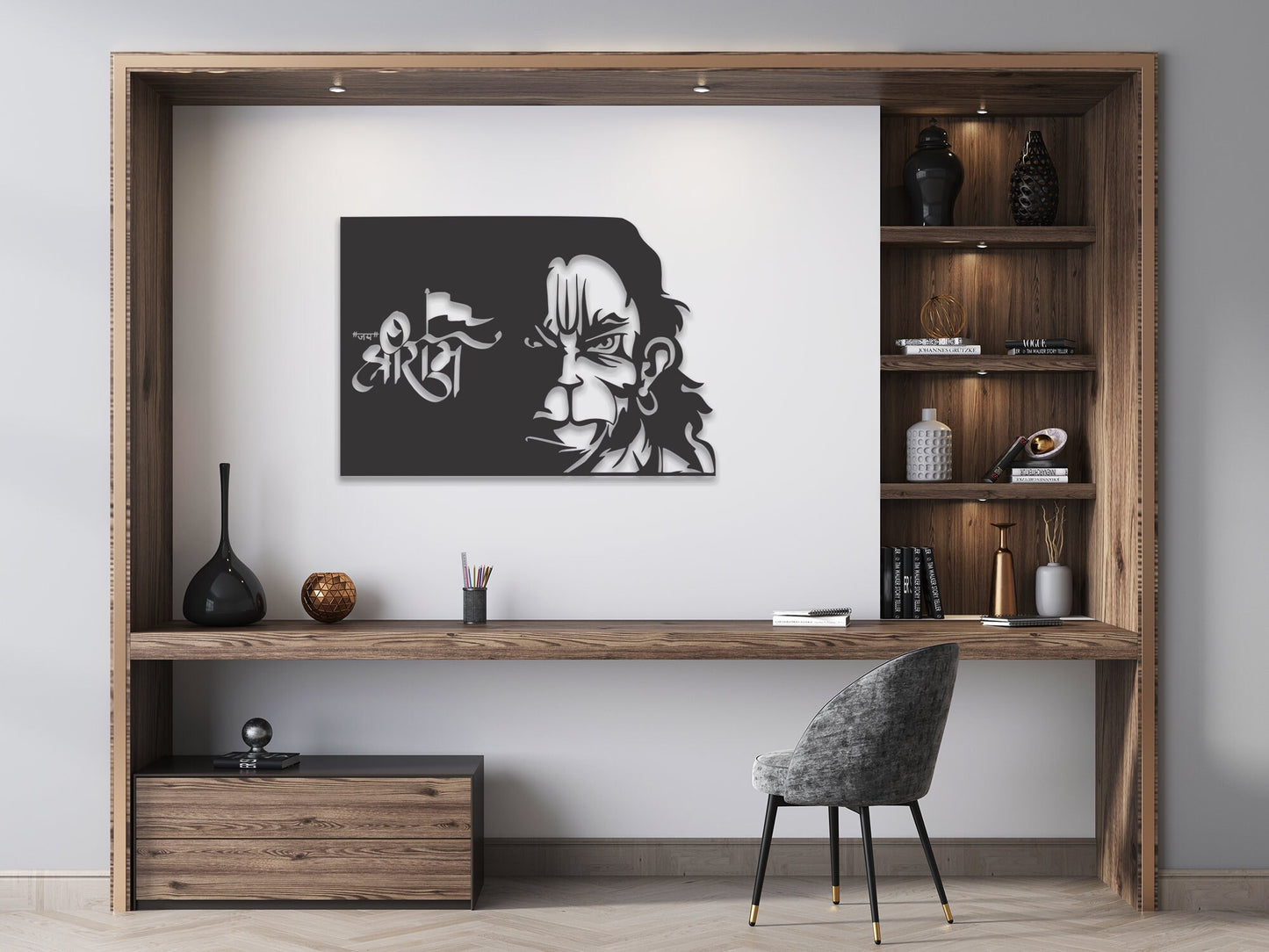 Lord Hanuman Wooden Wall Hanging