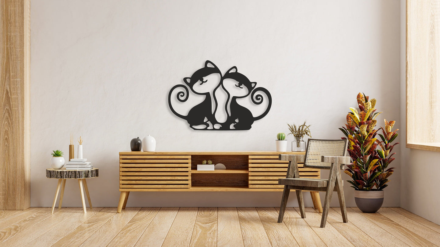 Cats Love Wood Sign