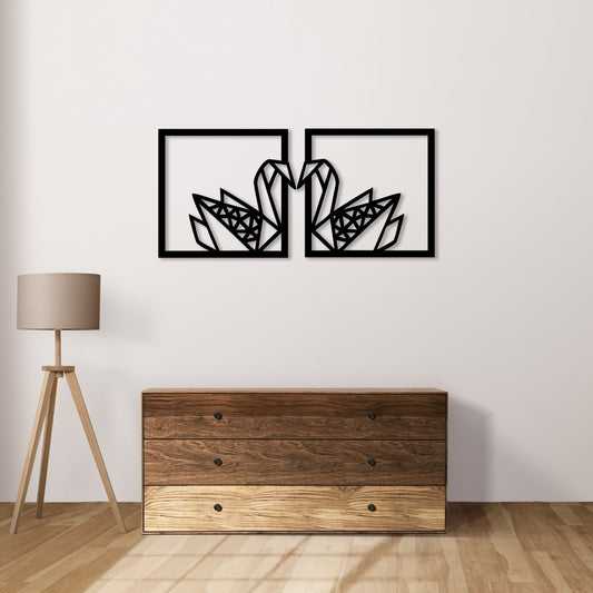 Heart Lake & Swans Wall Art Decor