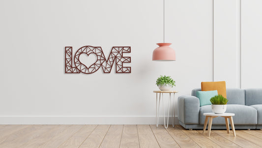 Geometric Love Metal Wall Decor