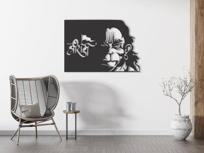 Lord Hanuman Wooden Wall Hanging