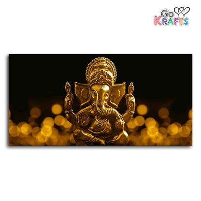 Golden Lord Ganesha Premium Wall Art Painting