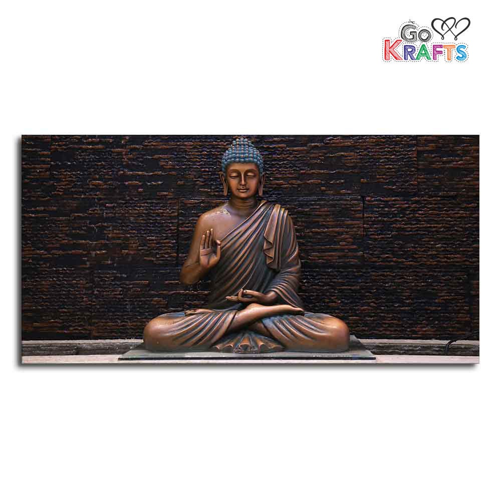 Lord Buddha Meditating Statue Canvas Wall Painting