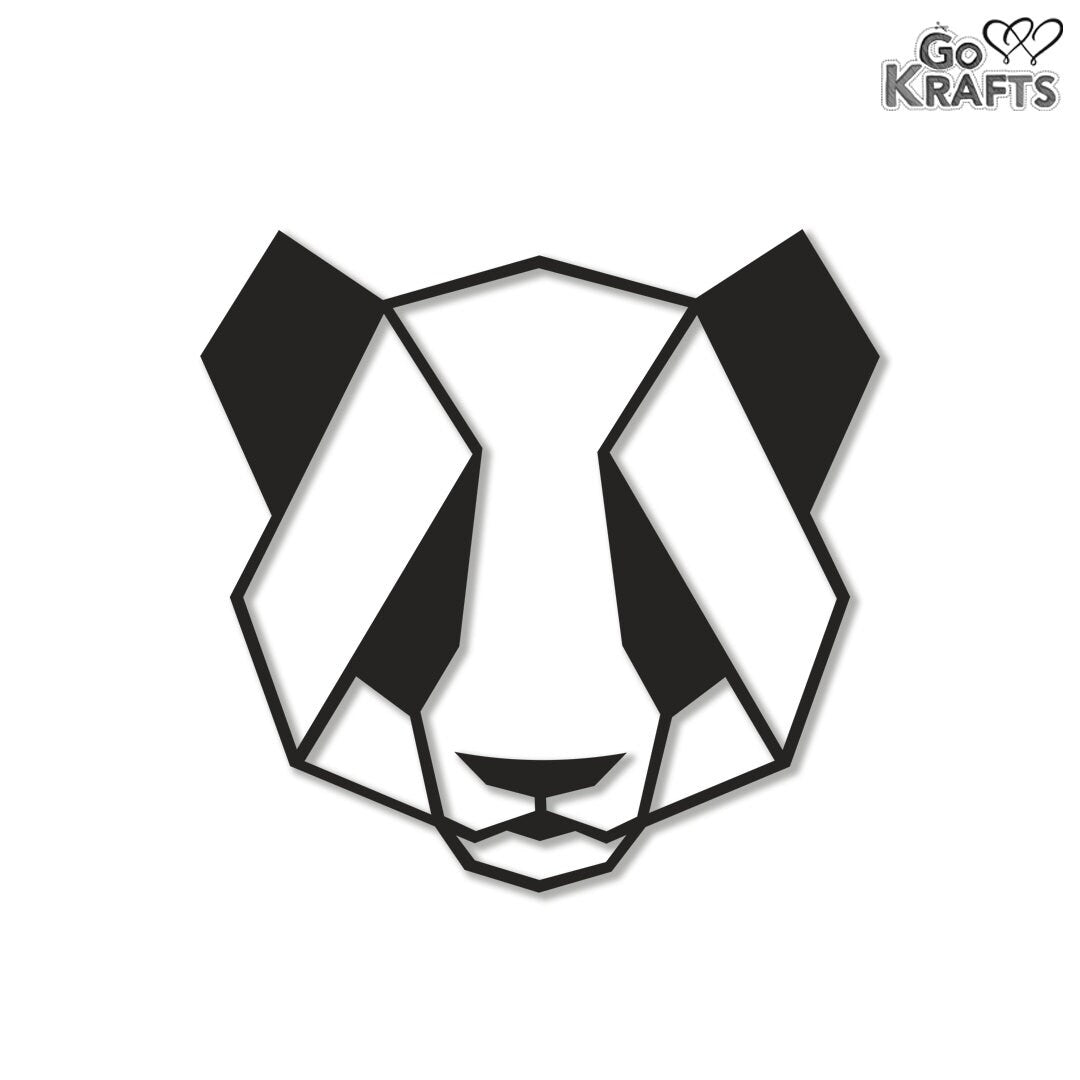 Cute Geometric Panda Metal Wall Art Home Decor