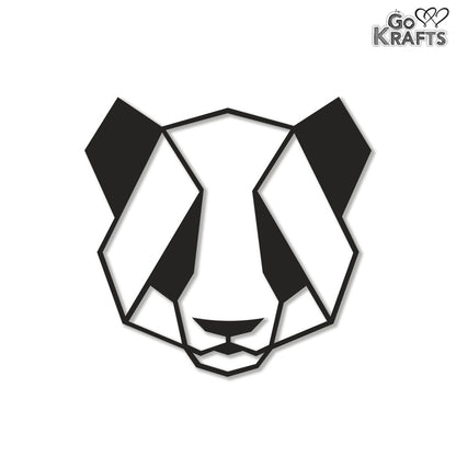 Cute Geometric Panda Metal Wall Art Home Decor