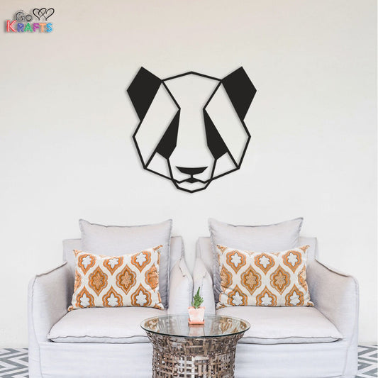 Cute Geometric Panda Metal Wall Art Home Decor