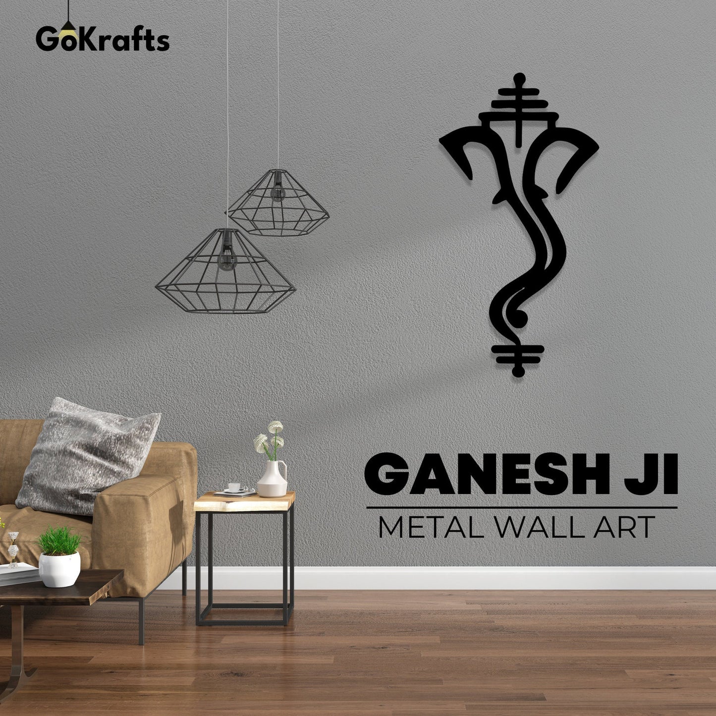 Ganesh Face Metal Wall Art Home Decor