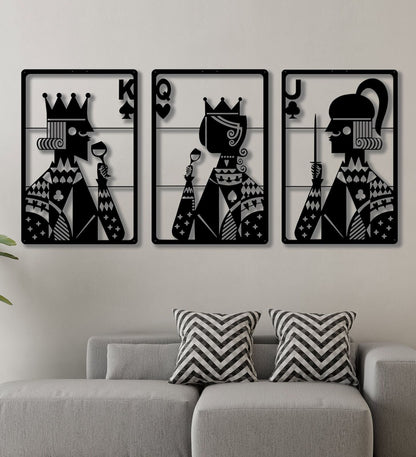 King , Queen & Jack Metal Wall Art Hanging